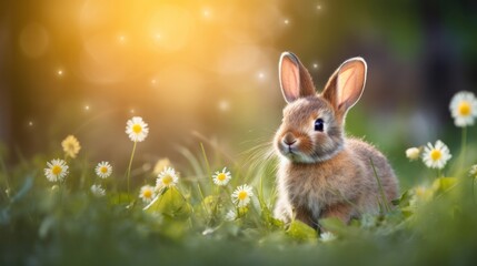 Fototapeta na wymiar cute animal pet rabbit or bunny smiling and laughing isolated with copy space for easter background, rabbit, animal, pet, cute, fur, ear, mammal, background, celebration, generate by AI