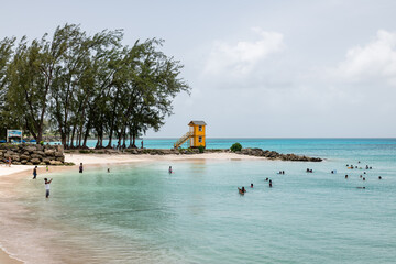 Miami Beach (Enterprise), Barbados, 08.18.2023: view of the tropical beach along the caribbean...