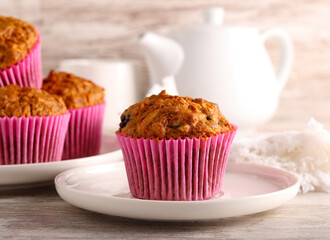muffins with nuts and berries