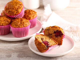 muffins with nuts and berries