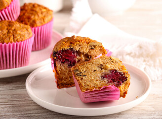 muffins with nuts and berries