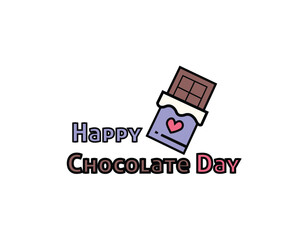 Happy Chocolate Day, Happy rose Day, Happy Valentine Day, Happy Hug Day, Happy Propose Day and Happy Kiss Day logo design vector illustration