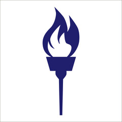 Torch Flat Long. Vector on white