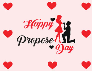 Happy Propose Day, Happy Teddy Day, Happy Valentine Day, Happy Chocolate Day, Happy Rose Day, Happy Hug Day and Happy Kiss Day logo design vector illustration