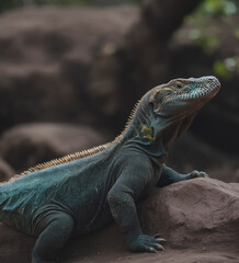 Natural nuanced Komodo photo with bokeh style