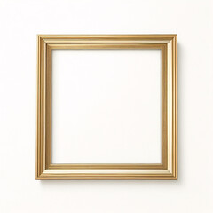 Goldbilderrahmen im antiken Stil isoliert auf transparentem Hintergrund, sauberes, elegantes, altes, goldenes, barockes, viktorianisches, quadratisches Rahmenmodell für Malerei, Wandkunst, Kunstwerk,