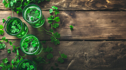 St. Patrick's day accessory with green background. copy space