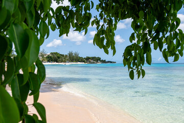 View of Paynes Bay Beach (Barbados). - obrazy, fototapety, plakaty