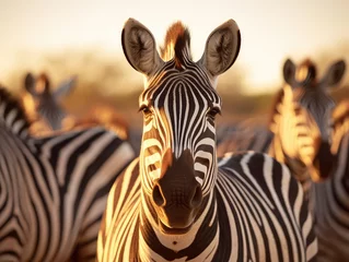 Deurstickers zebra in the zoo © faiz