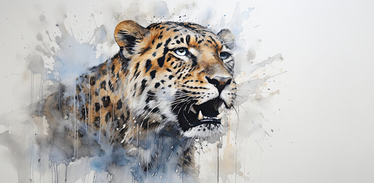 watercolor paint Tiger , a Wild animal for World wildlife day.