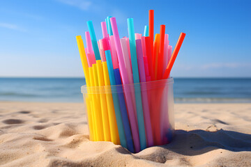 plastic straw on the beacch, beach, plastic straw, straws on the beach, plastic trash on the beach