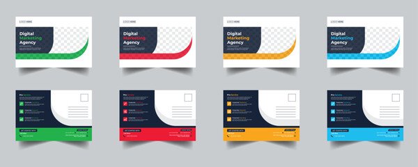 Modern Creative Corporate Post Card Template, Vector Template for Opening Invitation Editable, Professional Business Postcard Design, Event Card Design, Invitation Design, Direct Mail EDDM Template