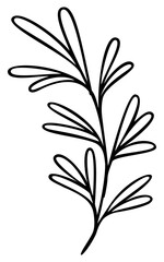 Tiny Leaf Line Art