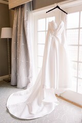 Fototapeta na wymiar wedding dress on a hanger