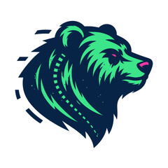 Obraz premium Contemporary and professional logo depicting a grizzly bear, designed for a sports team.
