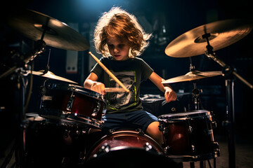 Fototapeta na wymiar drummer kid, kid, drum, music, drum beat, percussion, music performance, kids