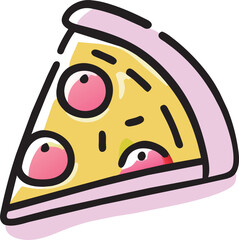 pizza, icon doodle offset fill