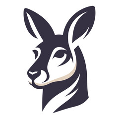 Illustration template for a kangaroo icon logo design in vector format.