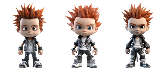 3D Cartoon Punk Rock Character