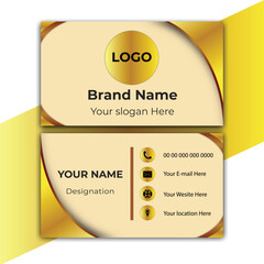 Modern and simple business card. vector design template. Business card for business and personal use. Vector illustration design. Horizontal layout. Luxury and elegant card. Free vector luxury.