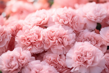 Close up of flowers of light pink Dianthus plant
