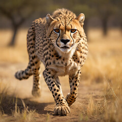 Naklejka premium The Swift and Elegant Poetry of Cheetah generative ai