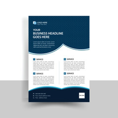  blue color coprate business flyer Layout template design modern geometric shape