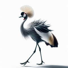 Fototapeta premium crowned crane, Grulla coronada, венценосный журавль, Balearica regulorum, Derek bermahkota, isolated White background
