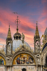 The Basilica of San Marco in St. Marks square in Venice, Italy - obrazy, fototapety, plakaty