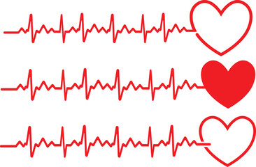 heart with heartbeat vector design