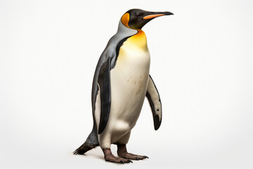 Fototapeta premium Penguin on a white background. Animal side portrait.
