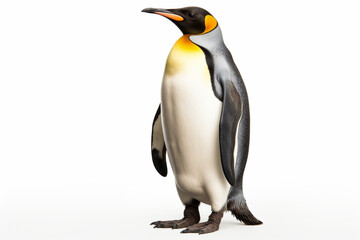 Fototapeta premium Penguin on a white background. Animal side portrait.