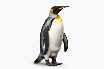 Fototapeta premium Penguin on a white background. Animal side portrait.