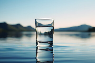 Glass of water, waterglass, water, spring water,  water in a glass