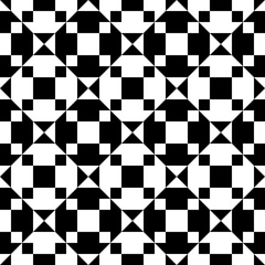 Squares, checks, triangles seamless pattern. Folk wallpaper. Geometric background. Tribal motif. Ethnic ornament. Geometrical ornate. Textile print, abstract illustration. Ethnical image. Vector art