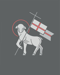Christian symbol of Jesus as a lamb. Digital vector illustration