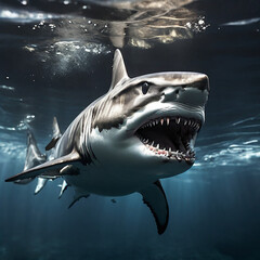 The Great White Shark's Grace and Might generative ai