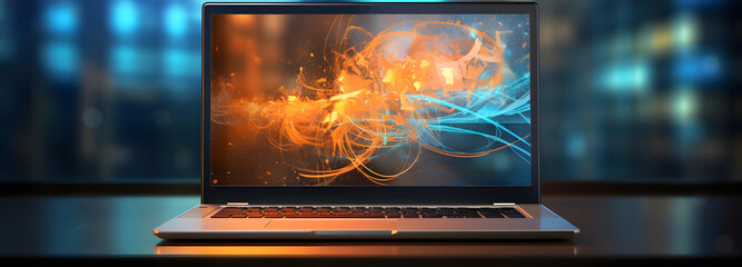 Fusion of Technology and Creativity: Abstract Laptop Art