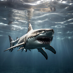 The Great White Shark's Grace and Might generative ai