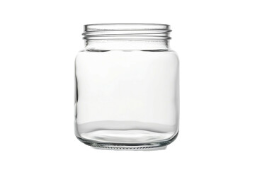 empty glass jar on white background