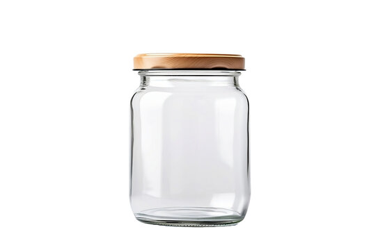 empty glass jar isolated background