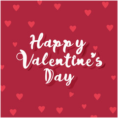 Fototapeta na wymiar happy valentines day typography with hearts on red background, vector