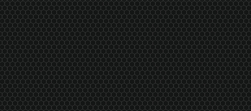 Hexagon pattern gradient. Seamless background. Abstract honeycomb background in black color. Vector illustration