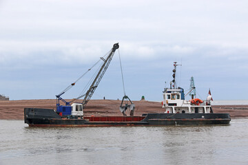 Dredger on the River Teign, Devon