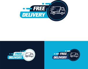 Modern express Fast and free delivery design vector template free download