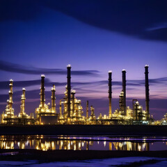 Petrochemical industry with Twilight sky.