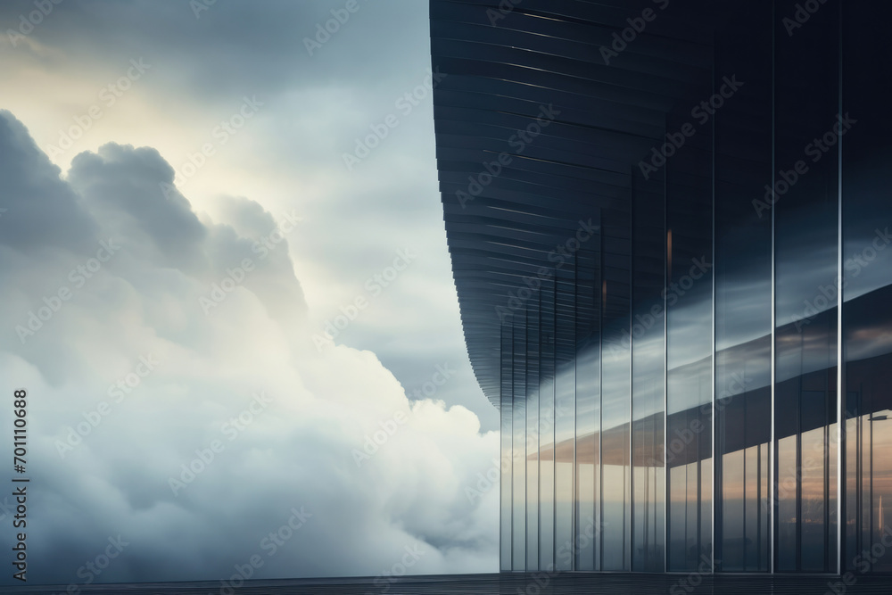 Poster architecture light construction empty background abstract design building space corridor white blue 