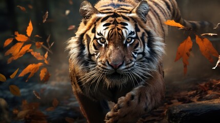 Sumatran Tiger (Panthera tigris altaica) - obrazy, fototapety, plakaty