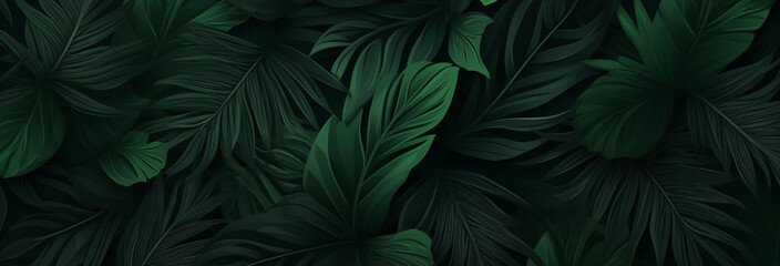 tropical leaves illustration - obrazy, fototapety, plakaty
