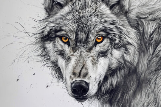 Drawing of a wolf made with generative AI technology